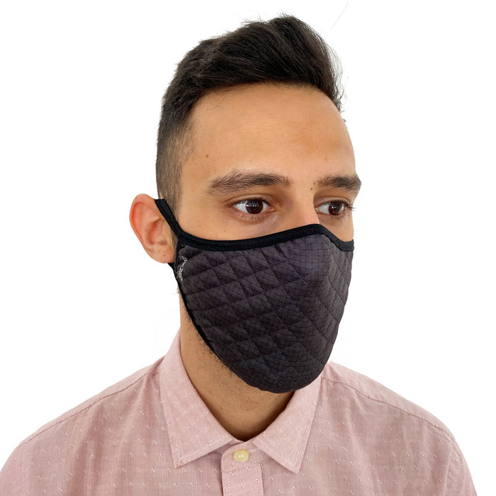Dark Braided Check Face Mask
