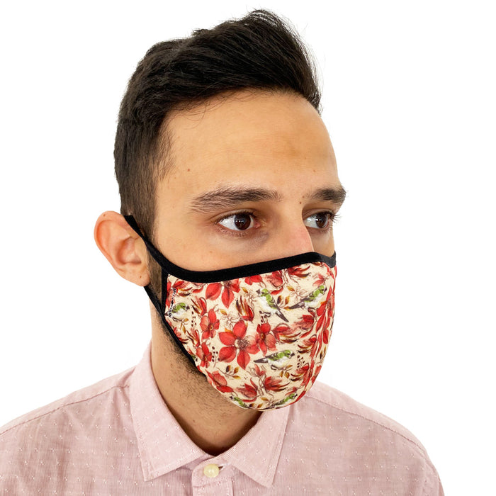 Flowers and Birds Print Face Mask