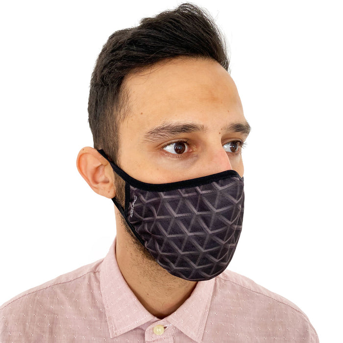 3D Mesh Geometric Print Face Mask
