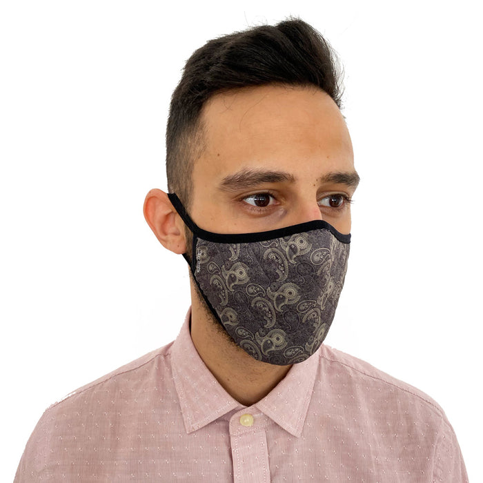 Grey Jacquard Print Face Mask