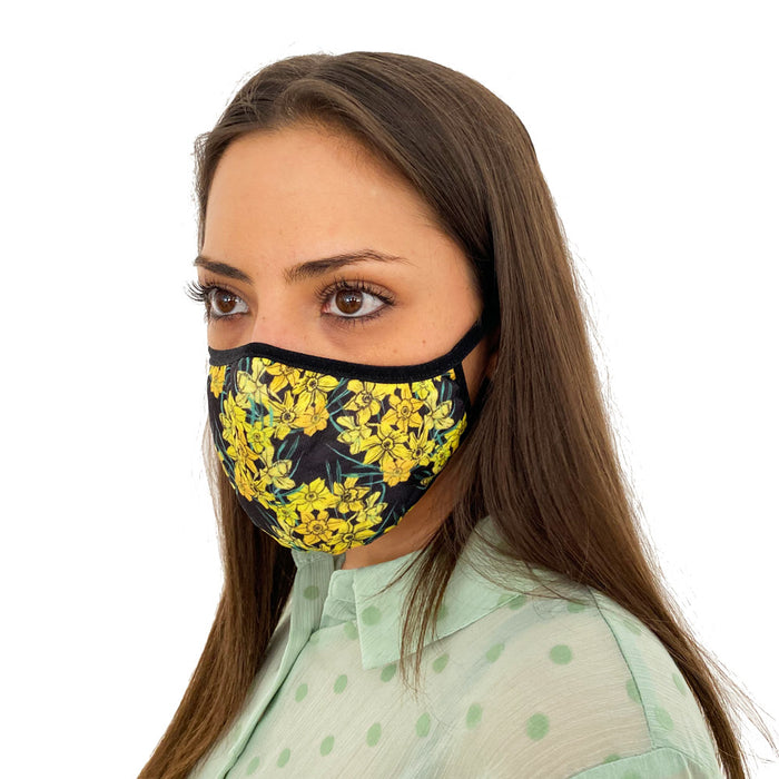 Yellow Bouquet Print Face Mask