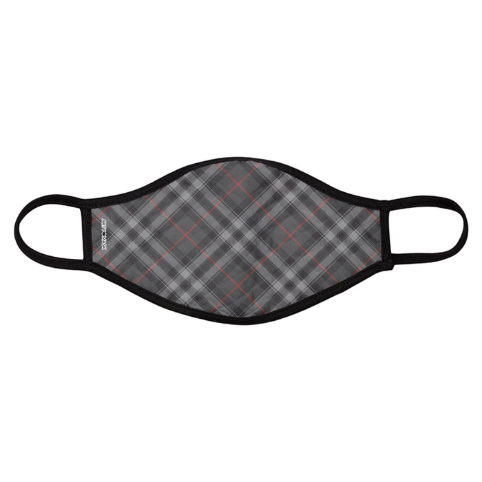 Grey and Red Tartan Face Mask