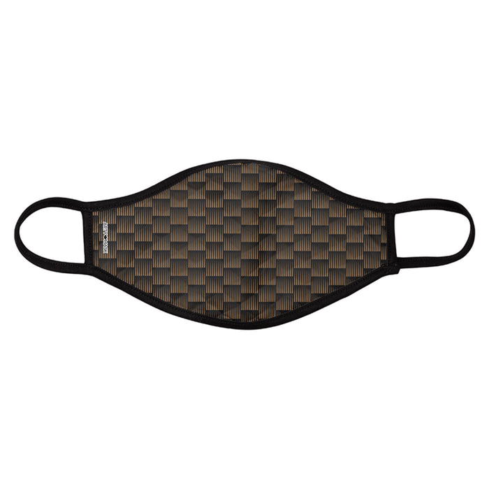 Brown 3D Check Face Mask